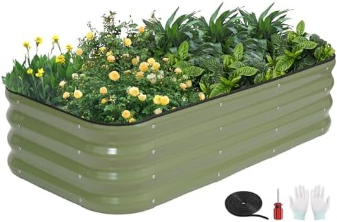 Three in one galvanized bed with bracing rods