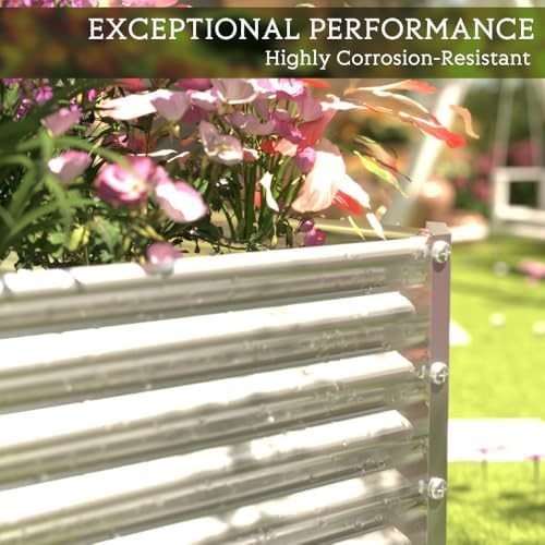 Tall eight foot corrugated steel garden beds — photo 4