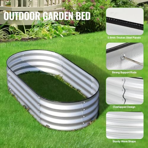 Silver galvanized steel open bottom garden bed — photo 5
