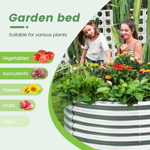 Silver round four foot garden bed kit — photo 3