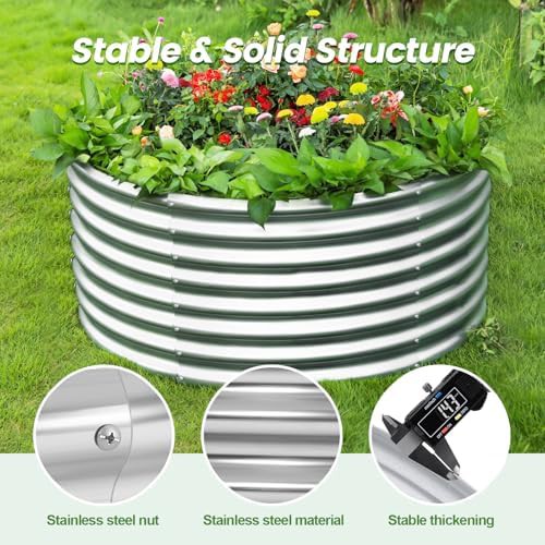 Silver round four foot garden bed kit — photo 4