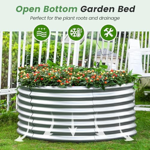 Silver round four foot garden bed kit — photo 5