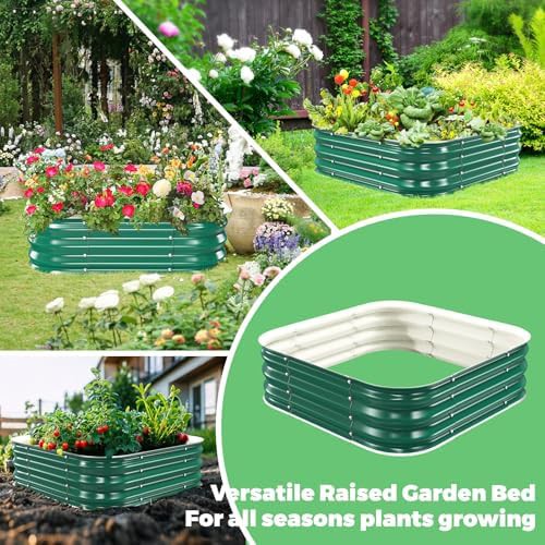 Green painted galvanized planter bed 12 inch — photo 5