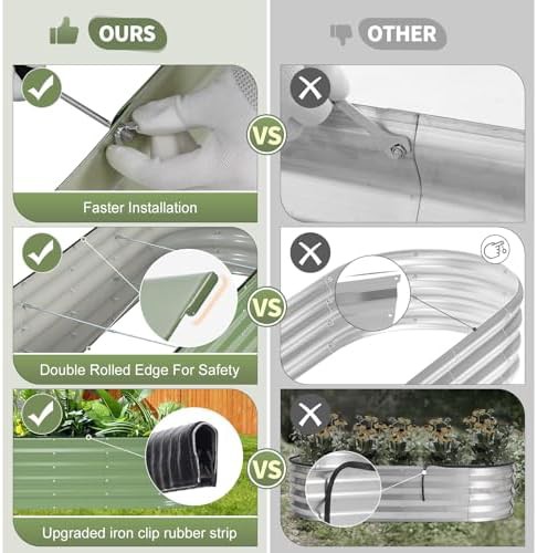 Green galvanized steel planter boxes two pack — photo 4
