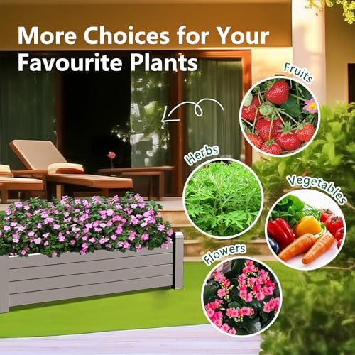 Grey resin rectangular garden bed — photo 4