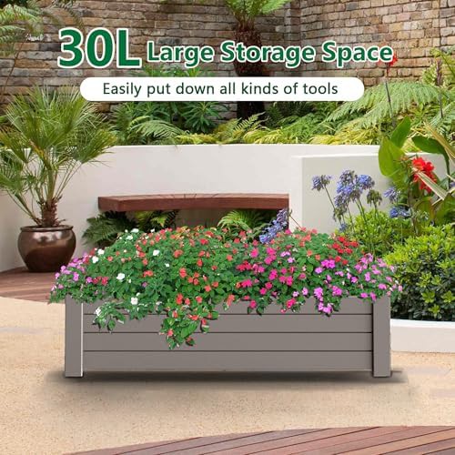 Grey resin rectangular garden bed — photo 5
