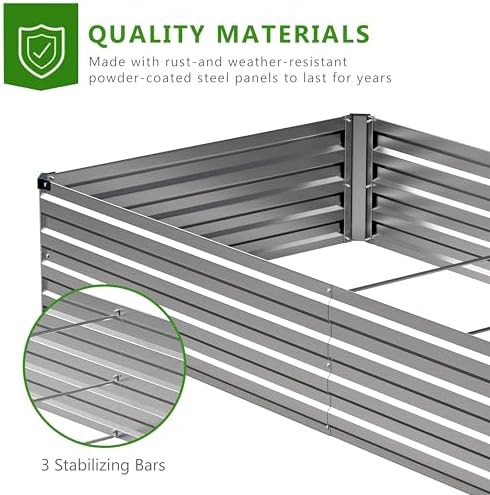 Nine foot silver metal planter boxes — photo 4