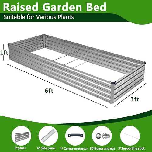 Silver metal patio planting beds two pack — photo 3