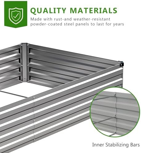 Silver metal patio planting beds two pack — photo 5