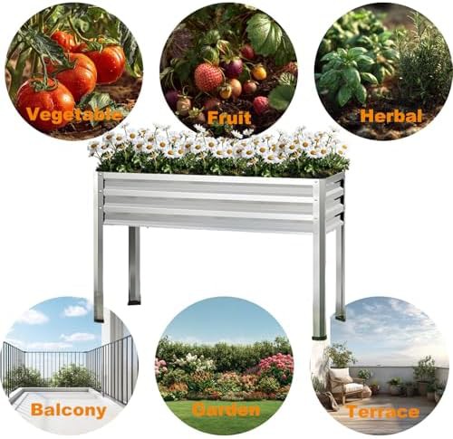 Two pack of elevated galvanized planters — photo 4