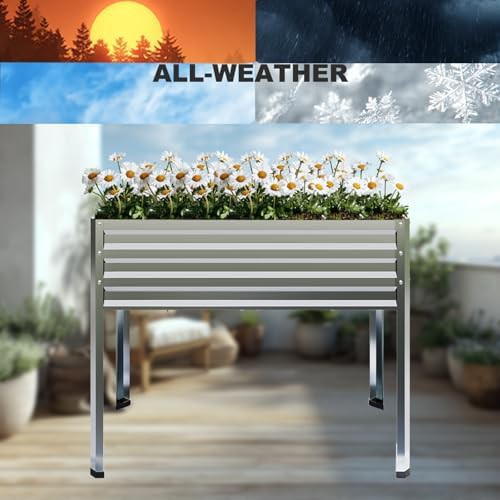 Two pack of elevated galvanized planters — photo 5