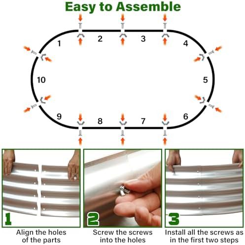 Oval metal garden beds with safety edging — photo 5