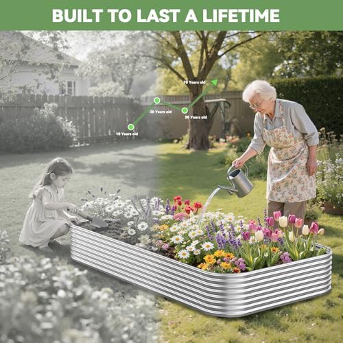 Large eight foot galvanized steel garden beds trio — photo 5