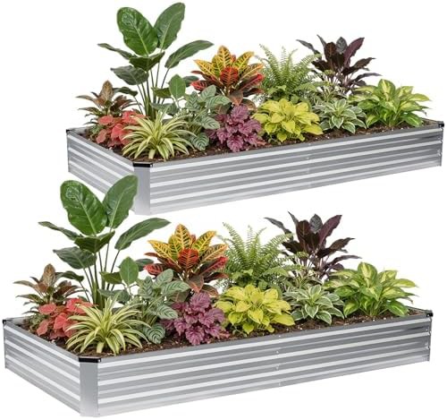 Two pack silver herb planter boxes