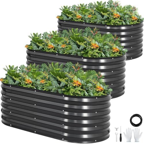 Three pack deep root planter boxes