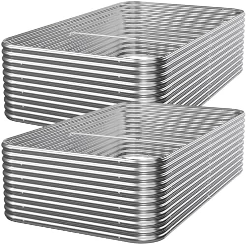 Two pack large rectangular galvanized beds
