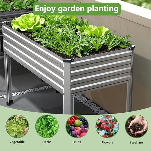 Two pack of elevated galvanized planter boxes — photo 3