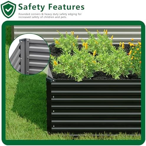 Black extra deep and wide galvanized garden bed — photo 4