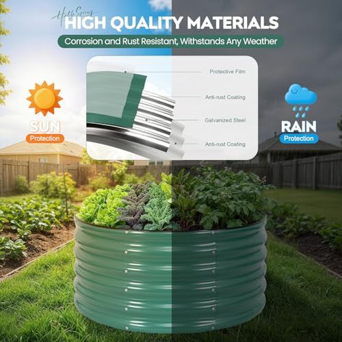 Round lotus green galvanized herb planters — photo 4
