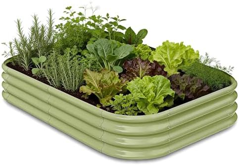 Wide galvanized steel low garden bed