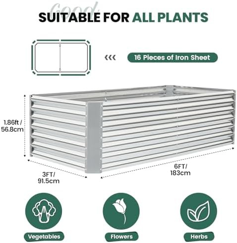 Deep root silver metal garden bed — photo 4