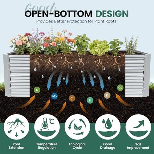 Deep root silver metal garden bed — photo 5