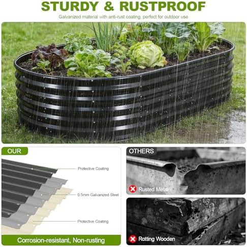 Extra tall grey galvanized eight foot garden bed — photo 4