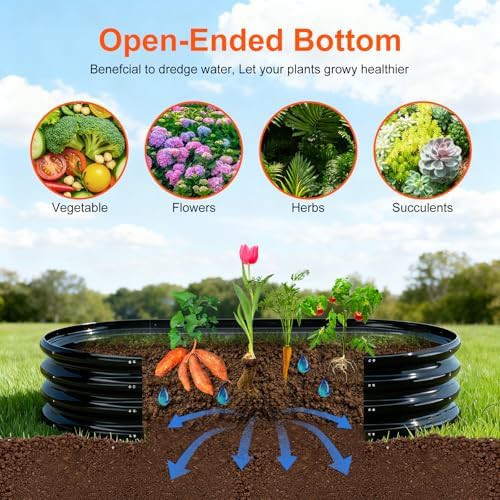 Black oval metal herb garden kit two pack — photo 4