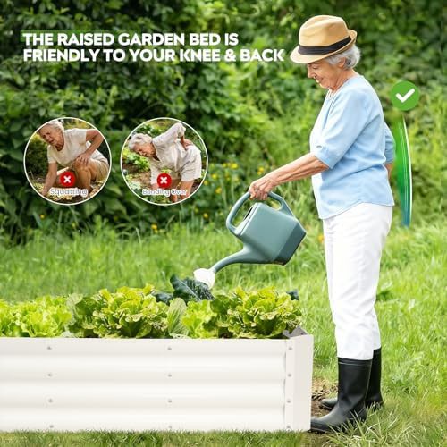 Pair of white metal vegetable planter boxes — photo 3