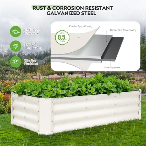 Pair of white metal vegetable planter boxes — photo 4