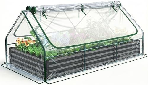 Large Galvanized Garden Bed with Cover