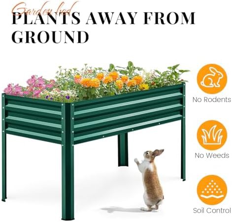 Elevated Galvanized Steel Planter with Legs — photo 4