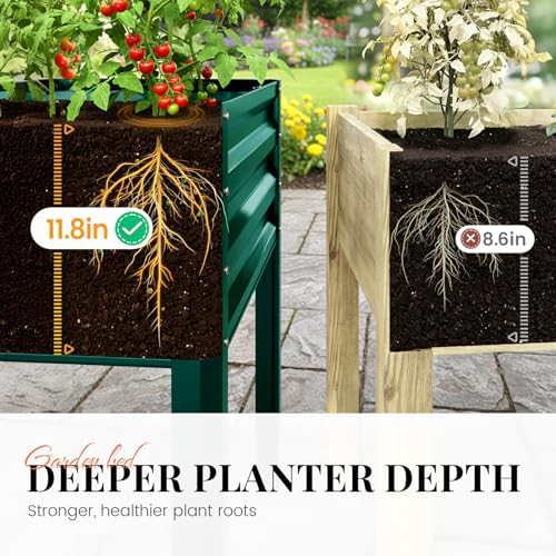 Elevated Galvanized Steel Planter with Legs — photo 5