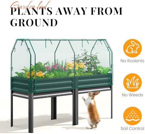 Large Raised Garden Bed with Protective Netting — photo 4
