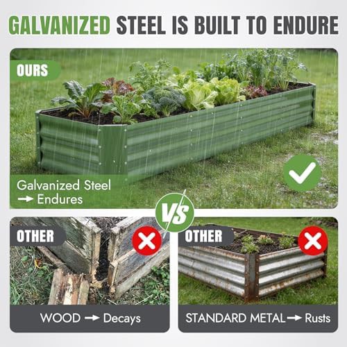 Long narrow olive green garden bed — photo 3