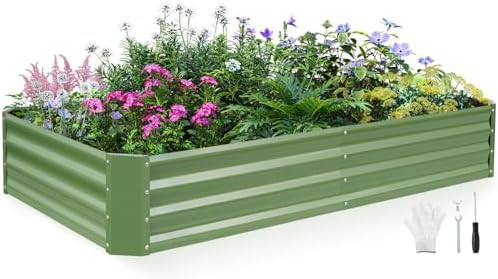 Silver galvanized steel outdoor planter box