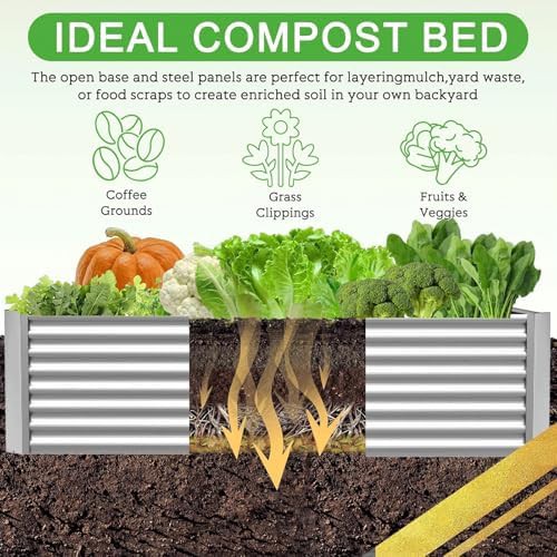 Compact galvanized steel rectangular garden beds three pack — photo 5