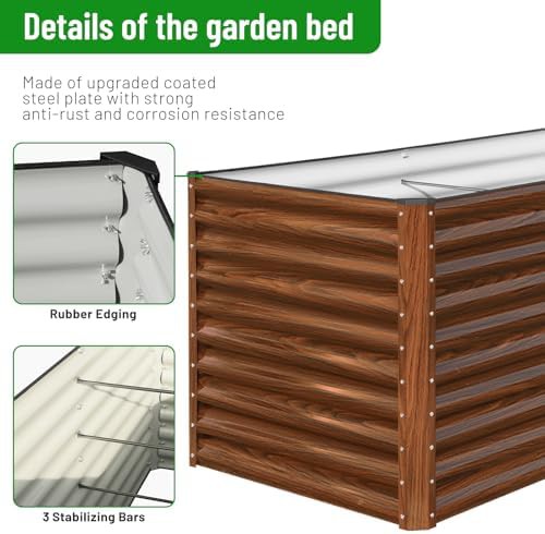 Waist height brown metal planter box — photo 5