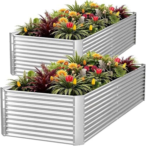 Tall eight foot galvanized steel garden beds