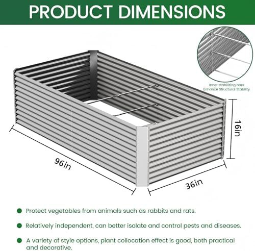 Tall eight foot galvanized steel garden beds — photo 3