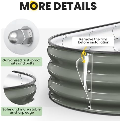 Oval open bottom galvanized garden bed 6x3 ft — photo 4