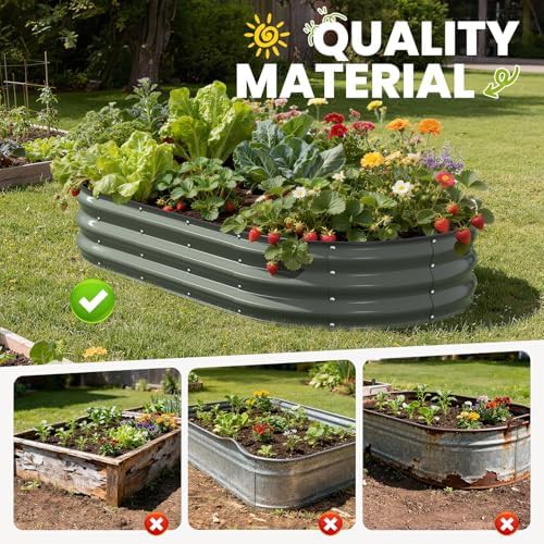 Oval open bottom galvanized garden bed 6x3 ft — photo 5