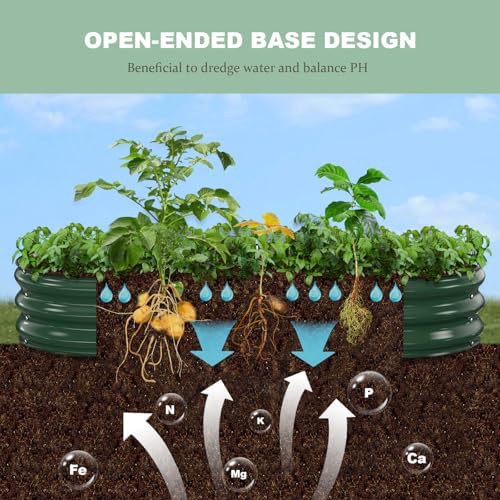 Deep green oval galvanized garden bed 6x3 ft — photo 4