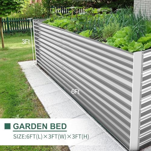 Silver deep rectangular metal garden bed — photo 3