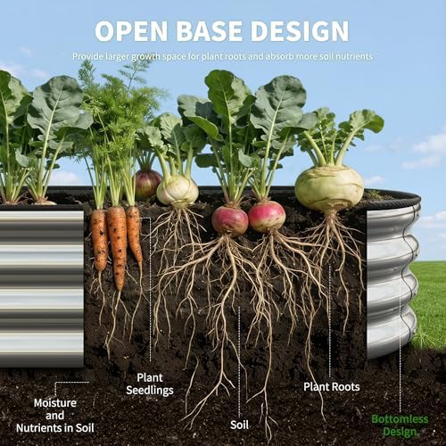 Silver oval galvanized steel garden bed — photo 5
