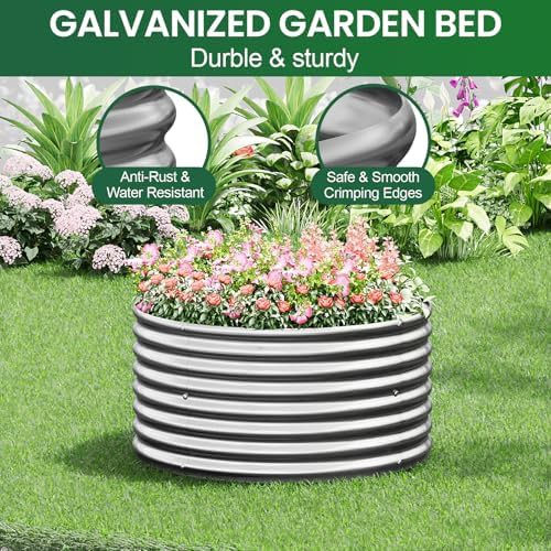 Four pack round galvanized garden beds — photo 5