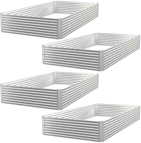 Four pack of corrugated galvanized garden boxes