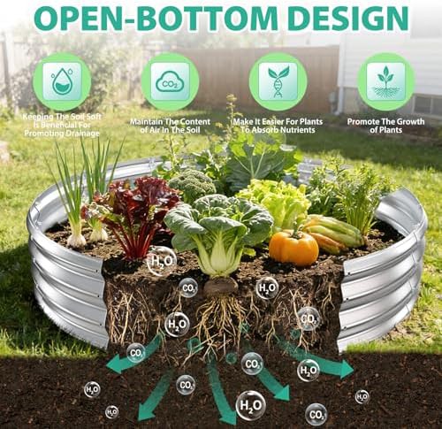 Round silver galvanized steel garden kit — photo 3