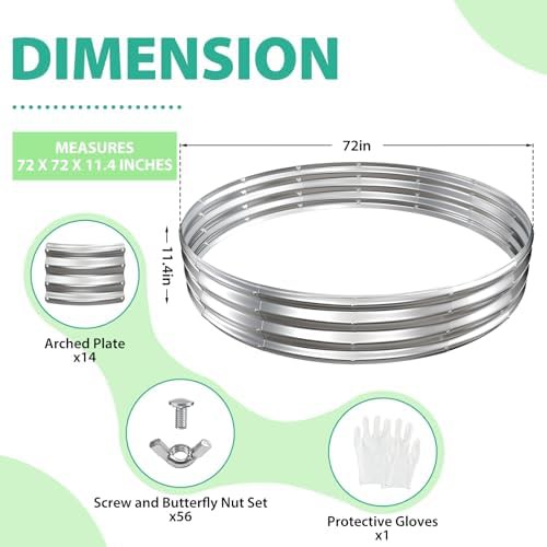Round silver galvanized steel garden kit — photo 5