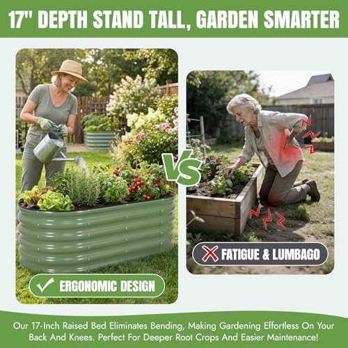 Green galvanized steel vegetable planter box — photo 3